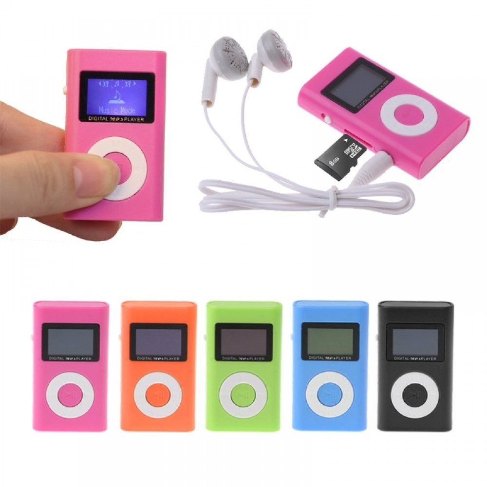Mini USB Support 32GB Micro SD TF Card LCD Screen Music Digital MP3 Player