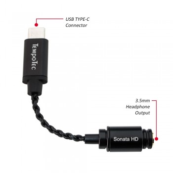 TempoTec Sonata HD TYPE C to 3.5MM Headphone Amplifier Adapter DAC for Android Phone PC MAC