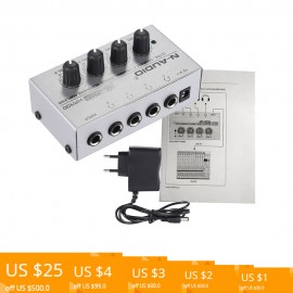 HA400 Ultra-compact 4 Channels Mini Audio Stereo Headphone Amplifier with Power Adapter