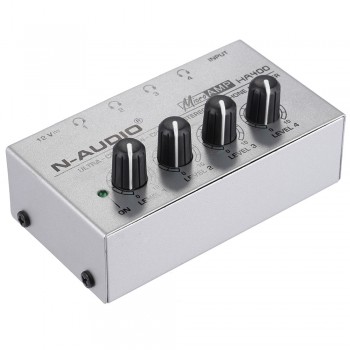 HA400 Ultra-compact 4 Channels Mini Audio Stereo Headphone Amplifier with Power Adapter