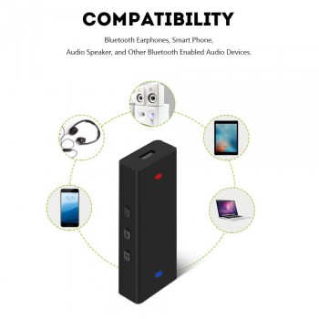 2 colors Mini Portable HIFI Audio Bluetooth Earphone Headphone Amplifier 3.5mm AUX Stereo