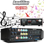 12V/220V  1200w 2 Channel Equalizer Home Stereo Power Amplifier USB Car Amplifier Home Theater Amplifiers Audio