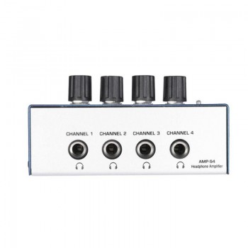 AMP-S4 Ultra-compact 4 Channels Mini Audio Stereo Headphone Amplifier With Power Adapter Blue