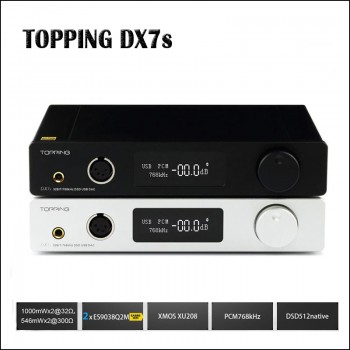 TOPPING DX7s Full Balanced DAC Headphone Amplifier USB DAC ES9038Q2M Amp XMOS XU208 OPA1612 DSD512 Optical Coaxial input