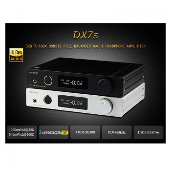 TOPPING DX7S Double ES9038Q2M Full Balanced DAC amp; Headphone Amplifier AMP Decoder Support 32BIT/768k DSD512