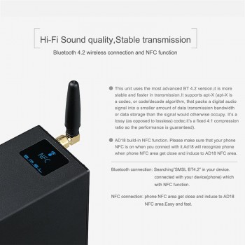 S.M.S.L AD18 Bluetooth4.2 USB DSP HIFI Digital Decoding Power Amplifier Headphone AMP TAS5508C TAS5342A Bluetooth DAC