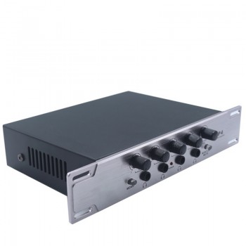 HP4 Ultra-compact 4 Channels Mini Audio Stereo Headphone Amplifier With Power Adapter gray