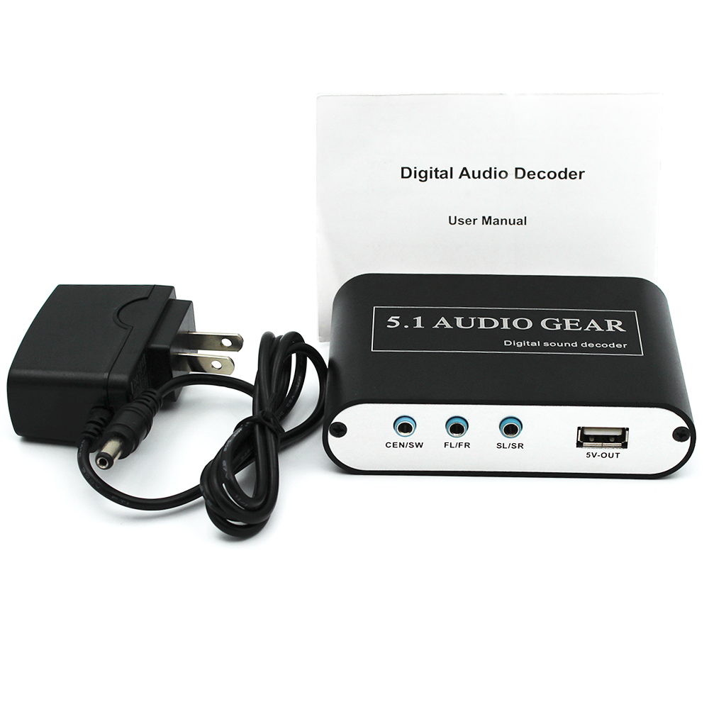 1 Piece 5.1 AC3 DTS HD Audio Gear Sound Decoder Stereo Digital Audio Converter LPCM To 5.1 Analog Output 2.1 DVD PC