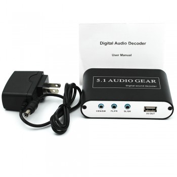 1 Piece 5.1 AC3 DTS HD Audio Gear Sound Decoder Stereo Digital Audio Converter LPCM To 5.1 Analog Output 2.1 DVD PC