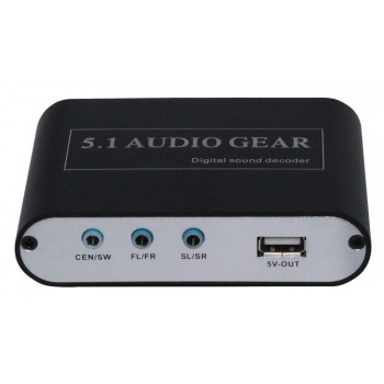 1 Piece 5.1 AC3 DTS HD Audio Gear Sound Decoder Stereo Digital Audio Converter LPCM To 5.1 Analog Output 2.1 DVD PC