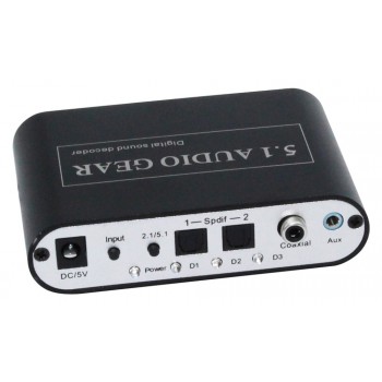1 Piece 5.1 AC3 DTS HD Audio Gear Sound Decoder Stereo Digital Audio Converter LPCM To 5.1 Analog Output 2.1 DVD PC