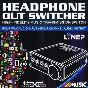 A985 Digital Audio Signal Switch 4 Input 4 Output Earphone Headphone Headset Transmission Switch 3.5mm Multi-Channel