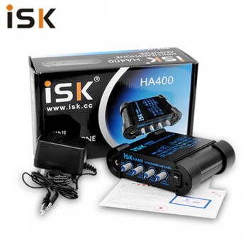 ISK HA400 Powerful Portable Dual Electron Tube Headphone Amplifier Mini AMP Mobile Phone Music Headset amplifier