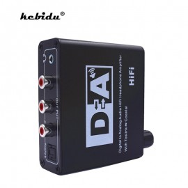 kebidu Headphone Amplifiers Digital Optical Coaxial Toslink Signal to Analog Audio HiFi Amplifier Converter Adapter with EU/US