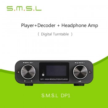 Amplifiers 2017 SMSL DP1 HIFI Player Turntable Decoder DAC 32Bit Headphone AMP SDamp;USB Input /RCA 3.5mm Digital Fiber Output DC9V