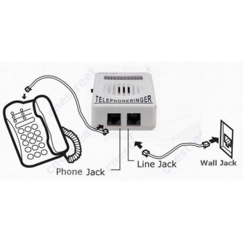 Telephone Ringer Up To 95dB phone phone Amplifier Strobe Light Flasher Bell Extra-Loud