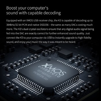 FiiO K3 Portable Headphone Amplifier DSD USB DAC for PC,Support COAXIAL/OPTICAL/2.5 BALANCE