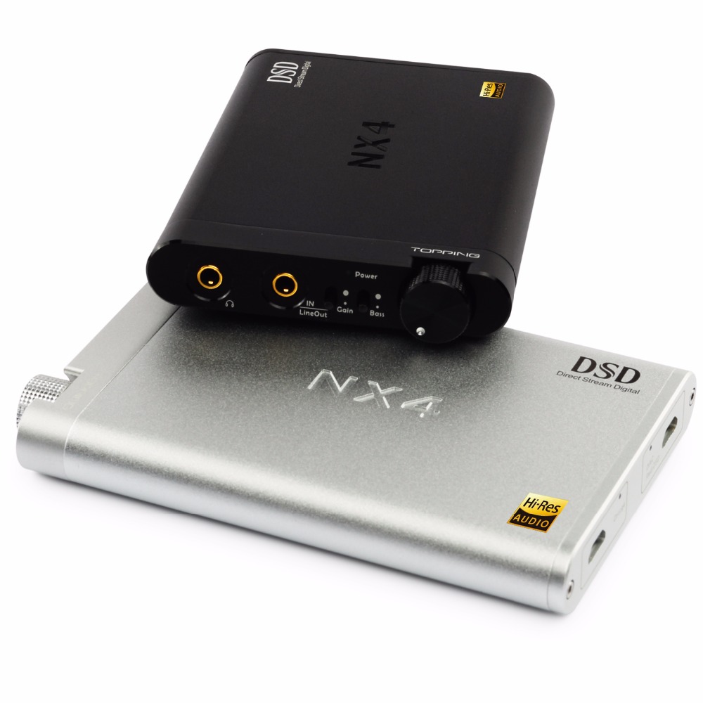 Topping NX4 DSD XMOS-XU208 + ES9038Q2M chip Portable USB DAC DSD Decoder Amplifier Headphone amp Aluminum Shell Black/Silver