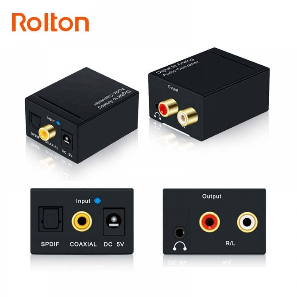 Coaxial Optical Fiber Toslink Digital to Analog L/R RCA 3.5mm Jack Audio Converter SPDIF Digital Audio Decoder Stereo Amplifier