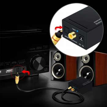 Coaxial Optical Fiber Toslink Digital to Analog L/R RCA 3.5mm Jack Audio Converter SPDIF Digital Audio Decoder Stereo Amplifier