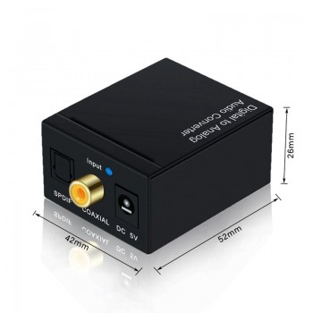 Coaxial Optical Fiber Toslink Digital to Analog L/R RCA 3.5mm Jack Audio Converter SPDIF Digital Audio Decoder Stereo Amplifier
