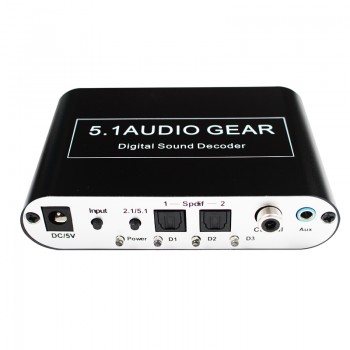 Hot sell 5.1 CH Audio Decoder SPDIF Coaxial to RCA DTS AC3 Digital to 5.1 Amplifier Analog Converter for PS3,DVD player, Xbox