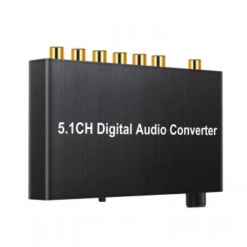 192kHz DAC Converter Digital Audio Decoder Coaxial / Toslink to 5.1CH / 2.0CH Analog 3.5mm Jack Output with Volume Control kno