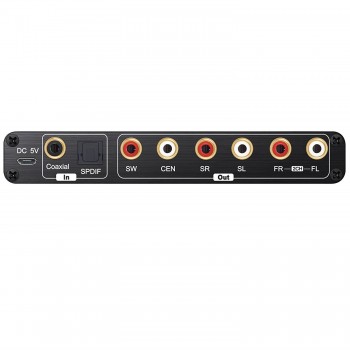 192kHz DAC Converter Digital Audio Decoder Coaxial / Toslink to 5.1CH / 2.0CH Analog 3.5mm Jack Output with Volume Control kno