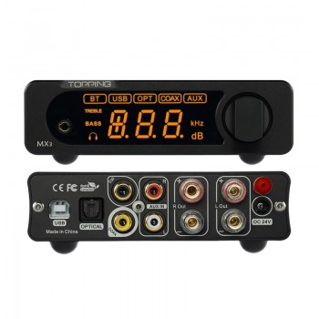 TOPPING MX3 Bluetooth Digital Amplifier USB Coaxial Fiber Decoder Built-in DAC Amp Auto Switch NFC 257mW*2 24bit192KHz