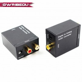 Digital to Analog Audio Converter Optical Fiber Toslink Coaxial Signal to RCA R/L Audio Decoder SPDIF ATV DAC Amplifier Adapter