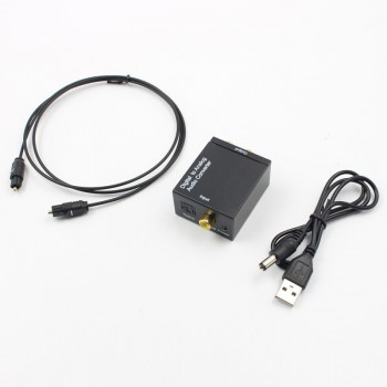 Digital to Analog Audio Converter Optical Fiber Toslink Coaxial Signal to RCA R/L Audio Decoder SPDIF ATV DAC Amplifier Adapter