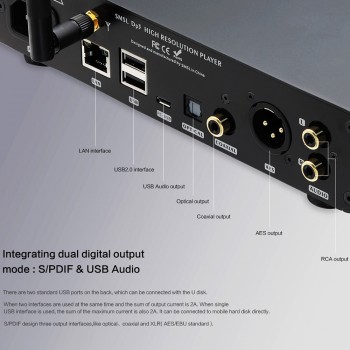 SMSL DP3 USB DAC Bluetooth Amplifier Audio Decoder ES9018Q2C Hifi Bluetooth Dac Audio Amplifier Balanced DSD Digital Player Amp