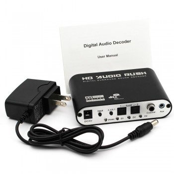 Digital to Surround Analog Audio Decoder 2.1/5.1 Channel DTS/AC3 to 5.1 Stereo Audio Decoder 2 SPDIF Ports for DVD PS2 PS3 XBOX