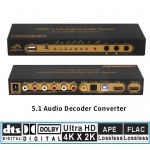 HD815B HDMI 5.1 Audio Converter Decoder DAC DTS AC3 FLAC APE 4K*2K HDMI to HDMI Extractor Converter Splitter Digital SPDIF ARC