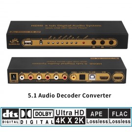 HD815B HDMI 5.1 Audio Converter Decoder DAC DTS AC3 FLAC APE 4K*2K HDMI to HDMI Extractor Converter Splitter Digital SPDIF ARC