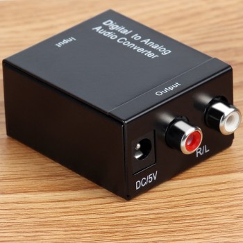 Digital to Analog Audio Converter DAC with Optical Coaxial Toslink Input to Analog 3.5mm RCA Output Audio Decoder for TV Speaker
