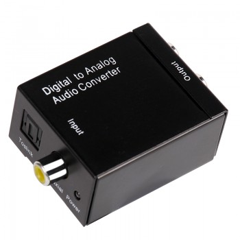 Digital to Analog Audio Converter DAC with Optical Coaxial Toslink Input to Analog 3.5mm RCA Output Audio Decoder for TV Speaker
