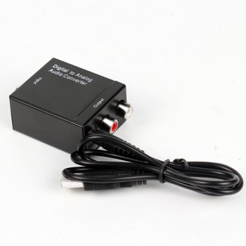Digital to Analog Audio Converter DAC with Optical Coaxial Toslink Input to Analog 3.5mm RCA Output Audio Decoder for TV Speaker