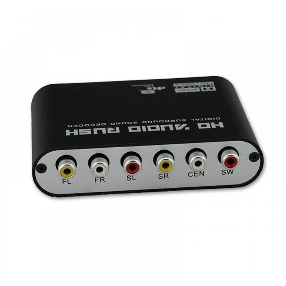 Digital Audio 3.5mm to 5.1 Channel DTS AC3 Audio Decoder DAC Digital Fiber Coaxial To Analog RCA Adapter Converter