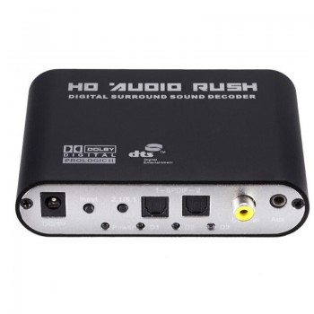 Digital Audio 3.5mm to 5.1 Channel DTS AC3 Audio Decoder DAC Digital Fiber Coaxial To Analog RCA Adapter Converter