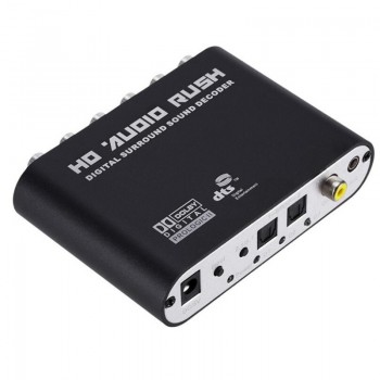 Digital Audio 3.5mm to 5.1 Channel DTS AC3 Audio Decoder DAC Digital Fiber Coaxial To Analog RCA Adapter Converter