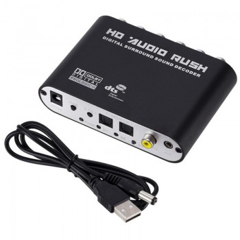 Digital Audio 3.5mm to 5.1 Channel DTS AC3 Audio Decoder DAC Digital Fiber Coaxial To Analog RCA Adapter Converter