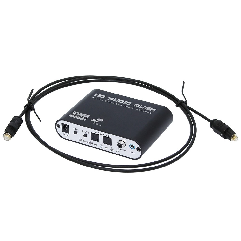 1pcs 5.1 Channel AC3/DTS Digital Audio Converter Gear Surround Sound Rush Decoder HD Players For PC DVD Headphone