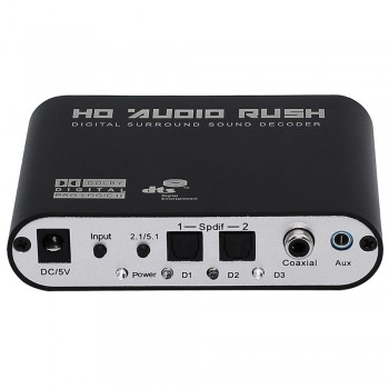 1pcs 5.1 Channel AC3/DTS Digital Audio Converter Gear Surround Sound Rush Decoder HD Players For PC DVD Headphone