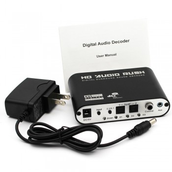 1pcs 5.1 Channel AC3/DTS Digital Audio Converter Gear Surround Sound Rush Decoder HD Players For PC DVD Headphone