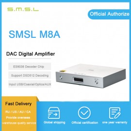 SMSL M8A Native DSD512 usb dac player es9038q2m PCM768kHz xmos /OPTIC/Coaxial /USB Input RCA Output  HIFI Decoder