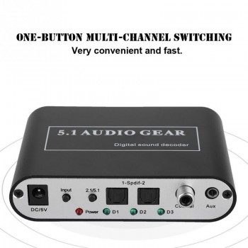 Noise Cancelling DTS Decoder Optical/Coaxial Signal/Analog to 5.1/2.1 Analog DTS Audio Decoder Support U Disk Playing Small Size