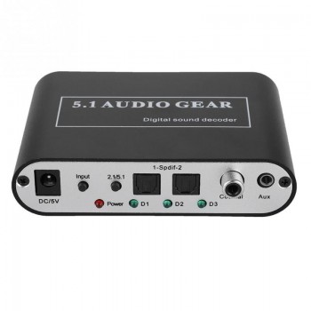 Noise Cancelling DTS Decoder Optical/Coaxial Signal/Analog to 5.1/2.1 Analog DTS Audio Decoder Support U Disk Playing Small Size