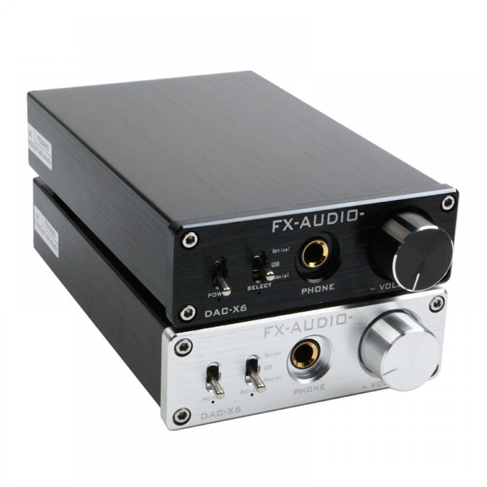 FX-Audio DAC-X6 HiFi Optical/Coaxial/USB Digital Audio Amplifier DAC Decoder with Headphone Output AMP SA9023 OPA2134