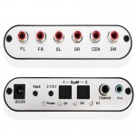 high quality product AC3/DTS Digital Audio Decoder 5.1 Digital to Analog Audio Decoder with Optical Cable ,power adapter